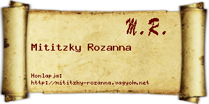 Mititzky Rozanna névjegykártya